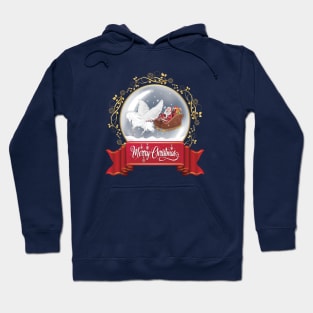 Merry Christmas Greeting. Pegasus, Helping Santa Hoodie